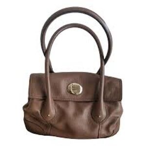 Brown Leather Handbag Lancel Paris